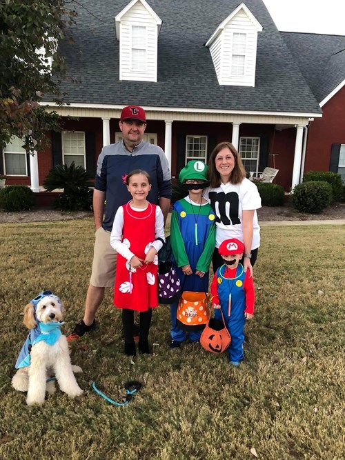 Adam Prendergast with his family including wife Kelley and children Ethan, Emma Kate and Noah.